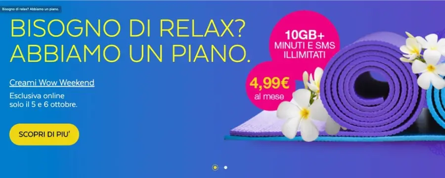 Creami Wow Weekend, torna la promozione flash di Postemobile