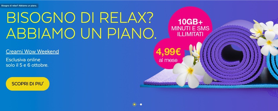 Creami Wow Weekend, torna la promozione flash di Postemobile