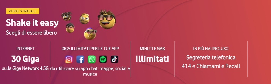 Vodafone premia gli under 30 con Shake it easy