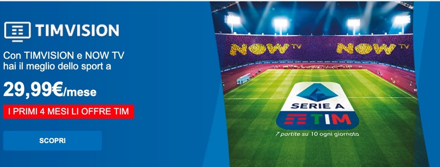 Timvision e Sky: ecco l'offerta sport di Now Tv