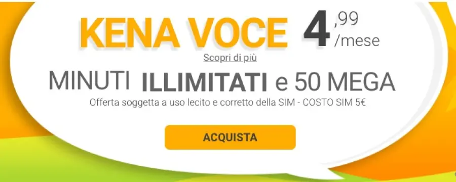 Kena Voce, la promo online di Kena Mobile come Iliad