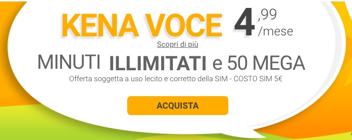 Kena Voce, la promo online di Kena Mobile come Iliad