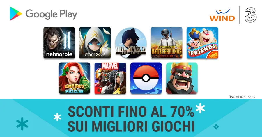 Proseguono gli asconti su Google Play grazie a Wind Tre