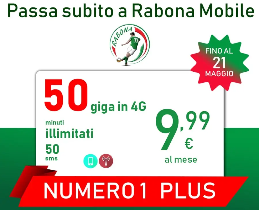 Numero 1 Plus, la nuova super offerta Rabona Mobile