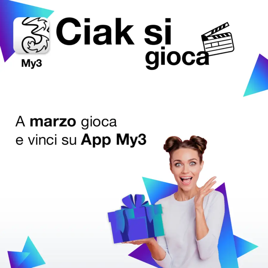 Ciak Si Gioca, torna il concorso di 3 Italia dalla app My3