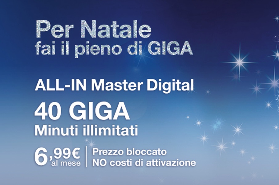 All-In Master digital: nuovo pieno di giga e chiamate con 3 Italia