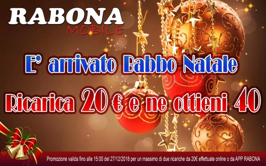 Rabona Mobile: offerta Natale sulle ricariche