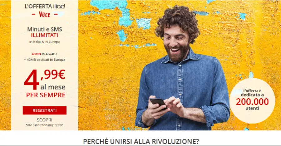 Iliad Voce: arriva la nuova offerta a 4,99 Euro al mese