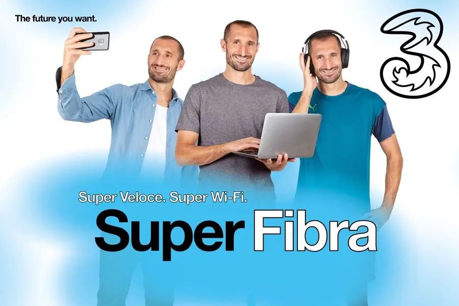 3 presenta la Super Fibra nello spot con Chiellini [Video]