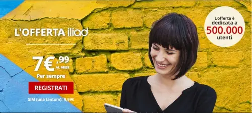 Iliad, ecco la nuova offerta a 7,99 con 50GB