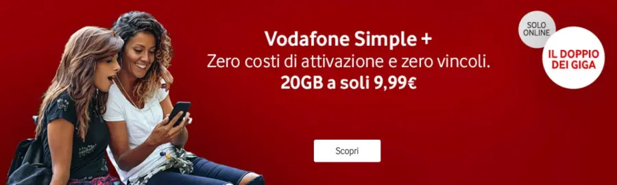 Riparte la Vodafone Simple +20, ma attenti al metodo di pagamento