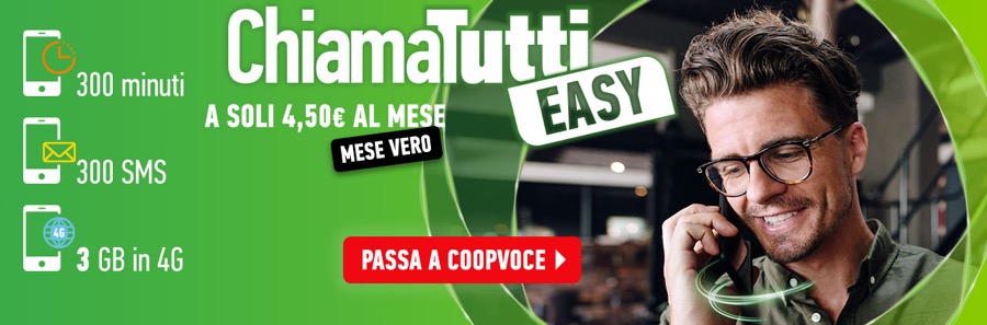 Chiama tutti Easy, è ancora attivabile la buona offerta di CoopVoce