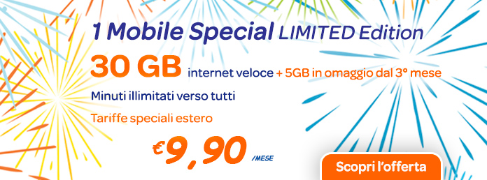 1Mobile Special Limited Edition: la nuova offerta per chiamare e navigare in libertà