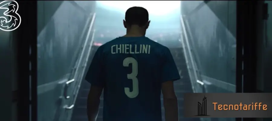 Giorgio Chiellini nel nuovo spot Giga Bank di Tre