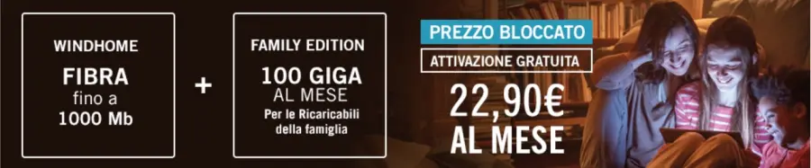 Wind Home Fibra Family Edition: super promozione solo online