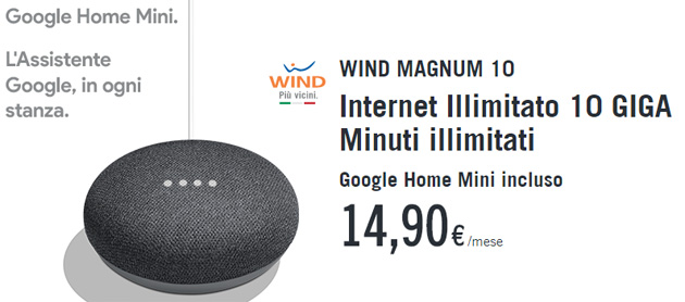 Google Home Mini incluso con Wind Magnum