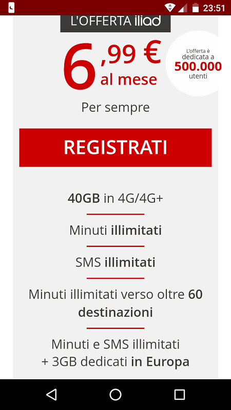 Iliad nuova offerta