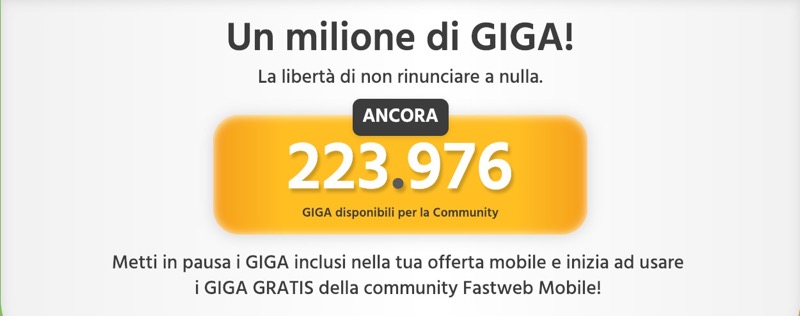 I giga rimanenti della community.